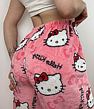 Штани hello kitty плюшеві рожеві хелоу кітті піжамні пухнасті, фото 3