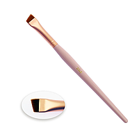 Пензель для фарбування брів ZOLA 02P скошений штучний ворс ширина 12 мм світло-рожевий