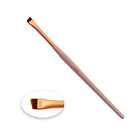 Пензель для фарбування брів ZOLA 01P скошений штучний ворс ширина 7 мм світло-рожевий