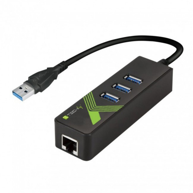 Techly 105803 Karta network / adapter USB-A 3.0 Gigabit Ethernet RJ45, hub 3x USB