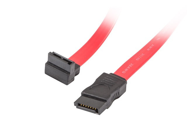 Lanberg Cable SATA III 0.5m F/F red angular, фото 1