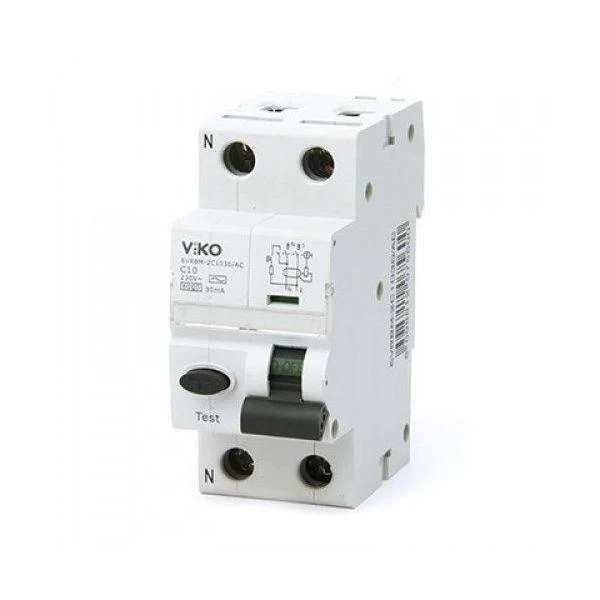 Діф. Автомат 2C (двополюсний) 16А 30мА АС 6кА 230V Type C електронний 6VRBE-2C1630/AC VIKO