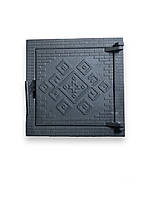 Двері чавунні топкові камінні "Замкові" без скла 400х400 мм.