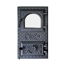 Двері чавунні топкові з піддувалом (спарка) "Вікторія" 290х505 мм