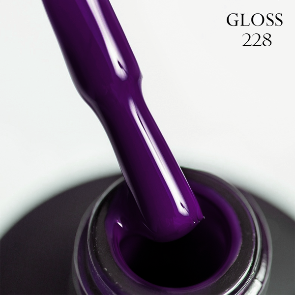 Гель-лак GLOSS 228 (глубокий фіолетовий), 11 мл