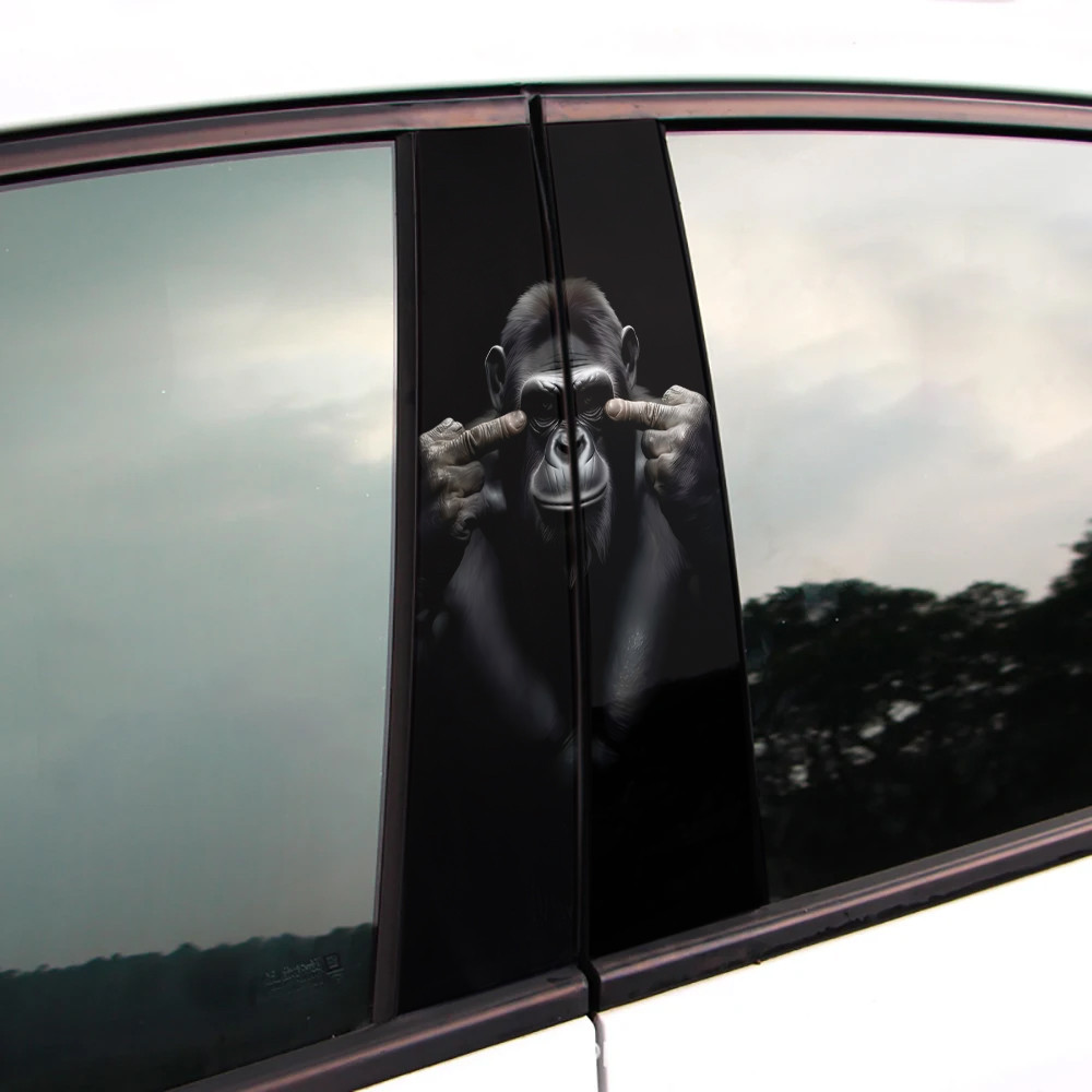 Вінілова наклейка на двері авто " Мавпа" 25*48см 2шт