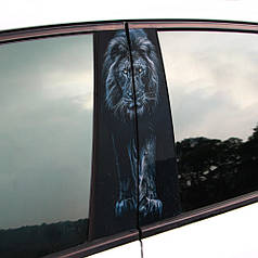 Вінілова наклейка на двері авто " Лев" 25*48см 2шт