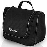 Дорожня косметичка несесер б'юті кейс Reverse 26х20х10 см Чорний (TK-01 black), фото 3