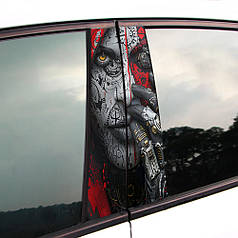 Вінілова наклейка на двері авто " Дівчина в тату" 25*48см 2шт