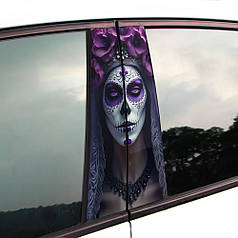 Вінілова наклейка на двері авто " Муерта в фіолетовому" 25*48см 2шт