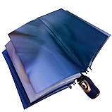 Жіноча парасолька-автомат у подарунковій упаковці на 9 спиць із квітковим принтом від Frei Regen синя ручка 09086-2, фото 8