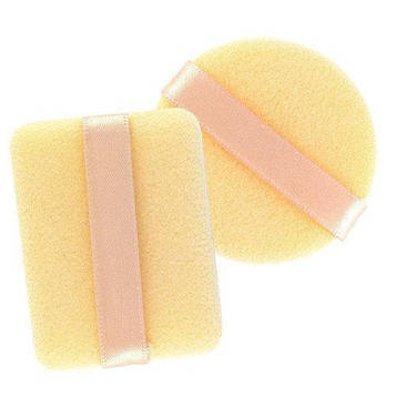 Набір спонжей для пудри Q. P. I. PROFESSIONAL коло і квадрат зі стрічкою QS-303