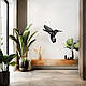 Декор в кімнату дерев'яна картина на стіну Колібрі у візерунок 20x23 см Woodyard (1410--20x23), фото 2