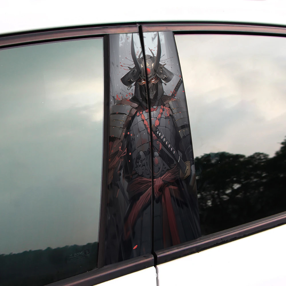 Вінілова наклейка на двері авто " Воїн в лісі" 25*48см 2шт