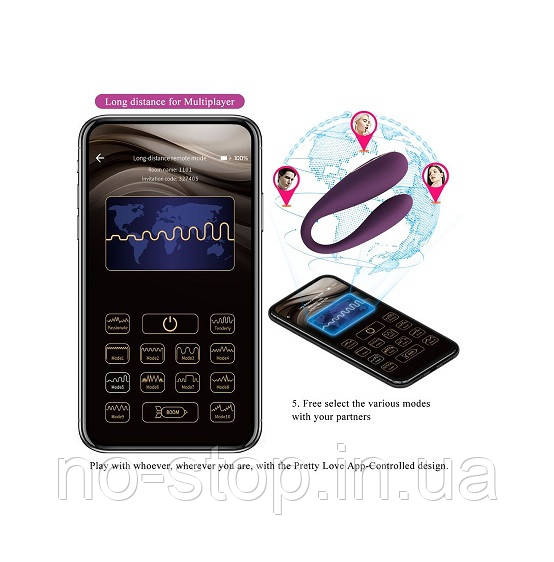 Смарт-вібратор для двох Pretty Love August, фото 1