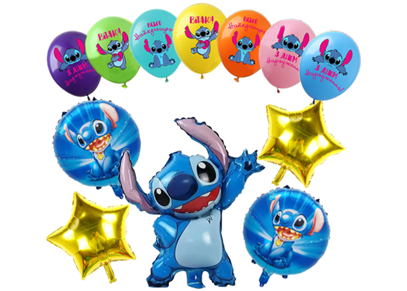 Набір повітряних куль Стич Stitch, 12 шт
