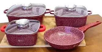 Набір посуду Bellmax Cookware Set BM-132 RED RTS