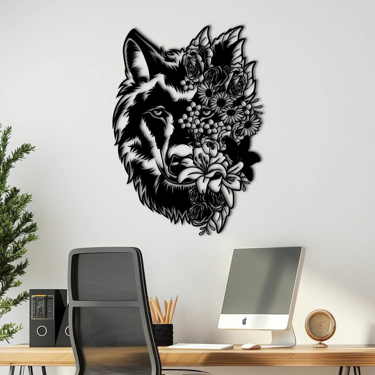 Картина лофт настінний декор для дому Лисичка ажурна декоративне панно 25x18 см Woodyard (16104--25x18), фото 1