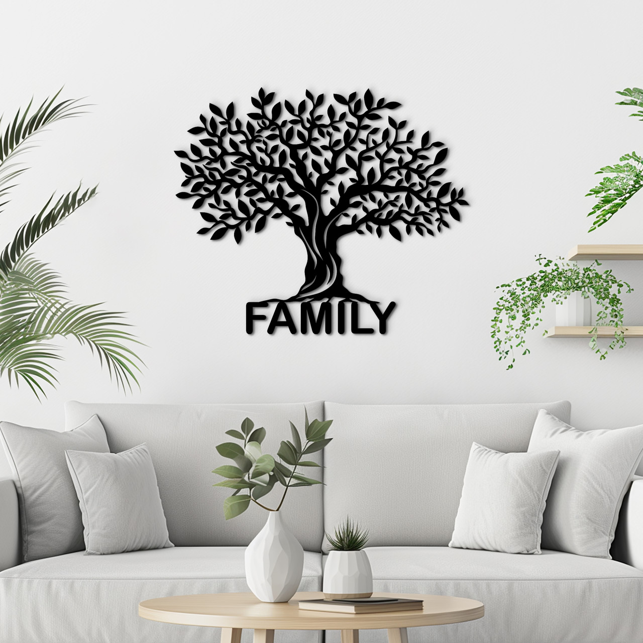 Картина лофт настінний декор для дому Сімейне дерево Family Tree 20x23 см Woodyard (16110--20x23)