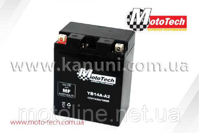 Акумулятор АКБ YB14A-A2 (12V14AH) Mototech, фото 1