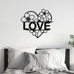 Дерев'яна картина на стіну декор в кімнату Серце Love стиль мінімалізм 20x23 см Woodyard (16114--20x23)