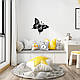 Декор в кімнату дерев'яна картина на стіну Політ метелика стиль мінімалізм 20x23 см Woodyard (16034--20x23), фото 2