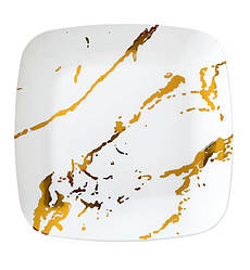 Тарілки (10 шт), матеріал - харчовий пластик, діаметр - 18 см, колір - білий із золотом