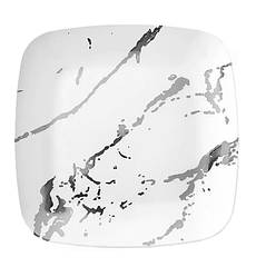 Тарілки (10 шт), матеріал - харчовий пластик, діаметр - 18 см, колір - білий зі сріблом