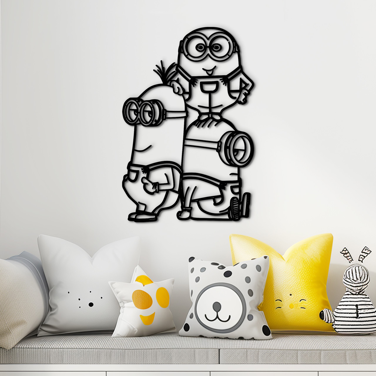 Декор в кімнату дерев'яна картина на стіну Міньйони для дітей. Посіпаки 25x18 см Woodyard (16121--25x18), фото 1