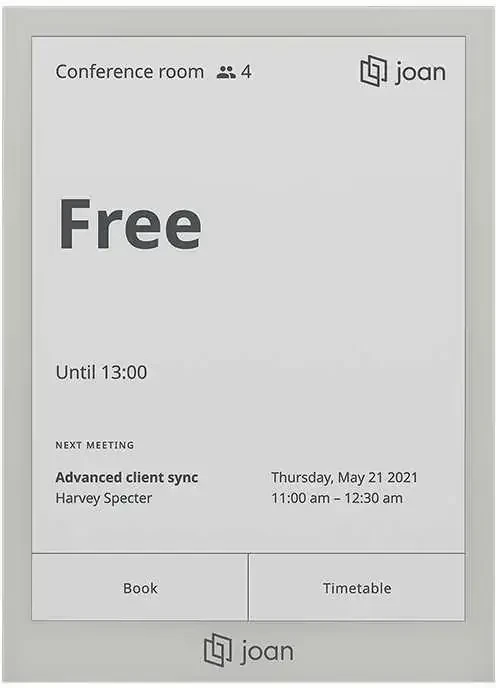 Проекційний екран (інтерактивна дошка) Joan 6 Pro Gray | System rezerwacji sal, 6", E Ink