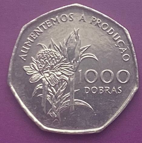 Монета Сан-Томе і Прінсіпі 1000 добр 1997 р.