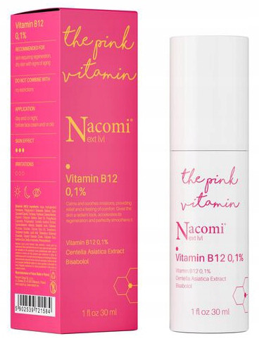 Nacomi Next Level СИРОВАТКА З ВІТАМІНОМ B12 0,1% для обличчя, шиї та декольте, фото 1