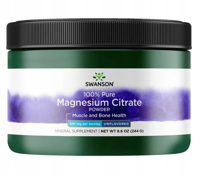 SWANSON MAGNESIUM CITRATE MAGNESIUM 227g 100% PURE, фото 1