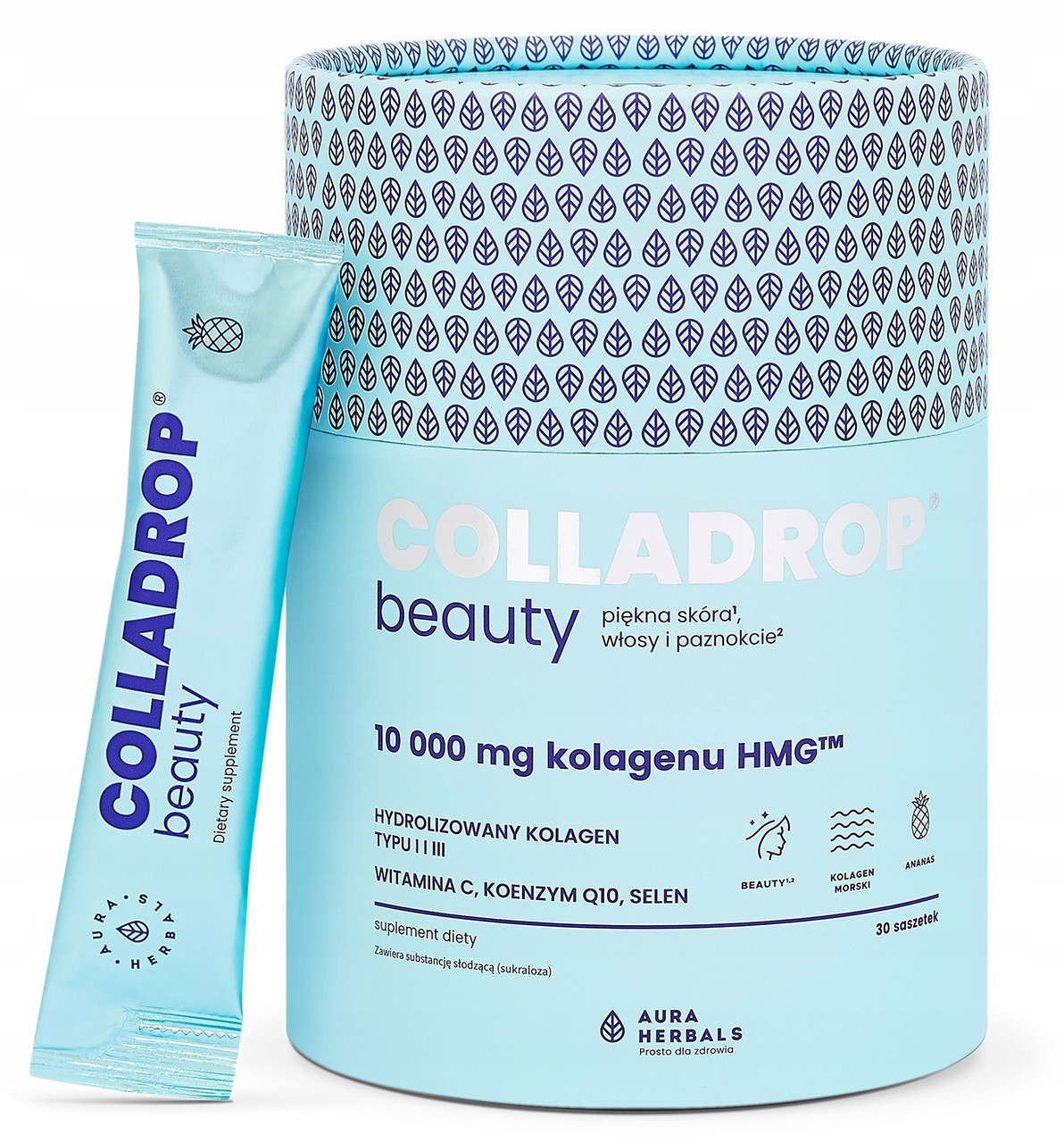 Aura Herbals COLLADROP Beauty КОЛАГЕН 10000 мг Ананас ШКІРА ВОЛОССЯ, фото 1