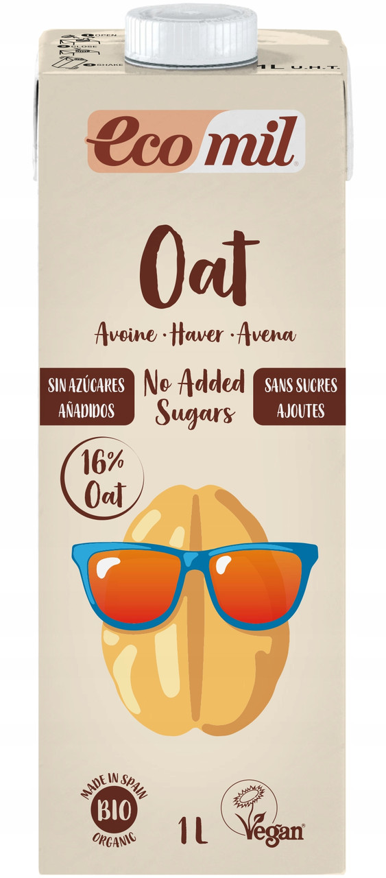 Ecomil ВІВСЯНИЙ НАПІЙ ОРГАНІЧНЕ вівсяне молоко Овес БЕЗ ЦУКРУ, фото 1