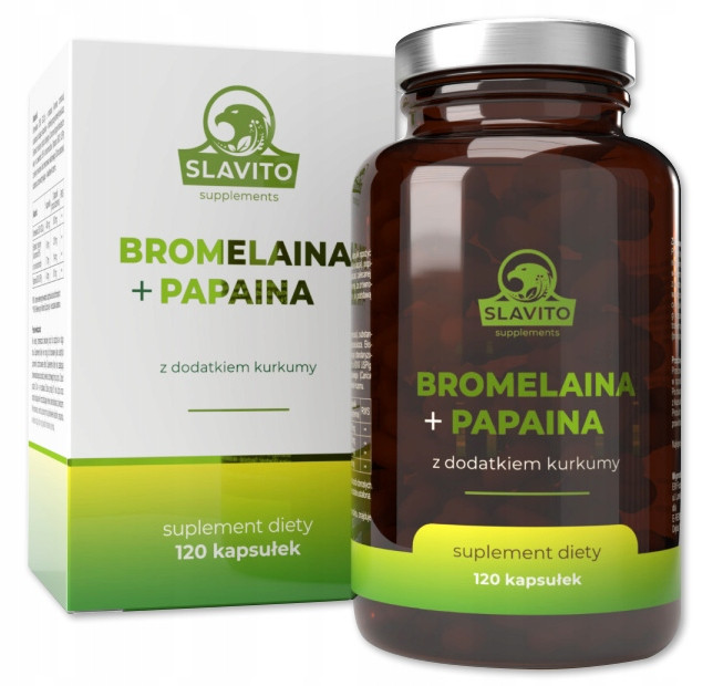 Slavito Бромелайн + Папаїн з куркумою (298), фото 1