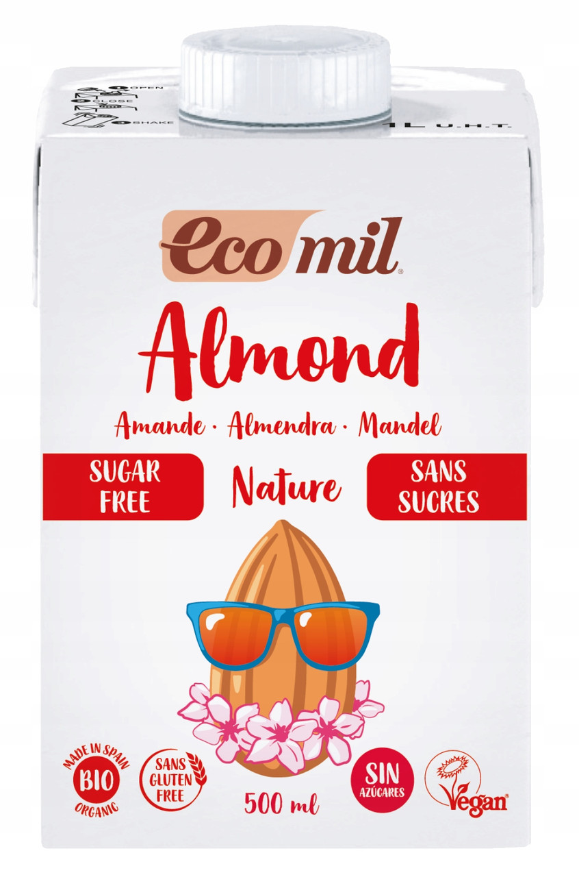 Ecomil БІОМИГДАЛЬНИЙ НАПІЙ Без глютену БЕЗ ЦУКРУ, фото 1