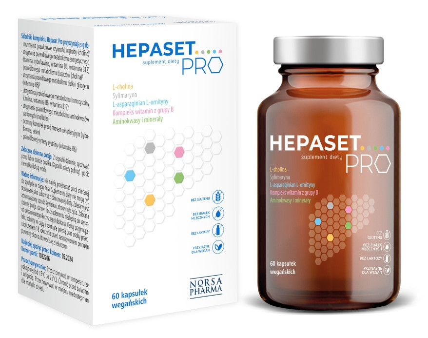 Norsa Pharma HEPASET PRO розторопша холін ПЕЧІНКА 60 капс, фото 1