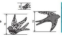 Силиконовая форма для кружева из айсинга "Птицы "