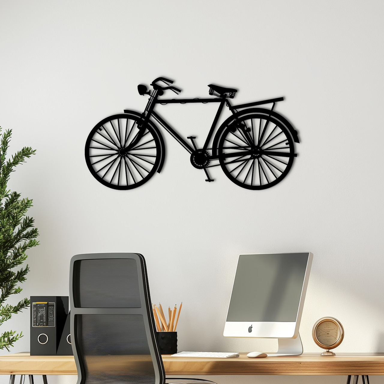 Інтер'єрна картина на стіну декор в кімнату Велосипед стиль мініімалізм 30x15 см Woodyard (16079--30x15), фото 1