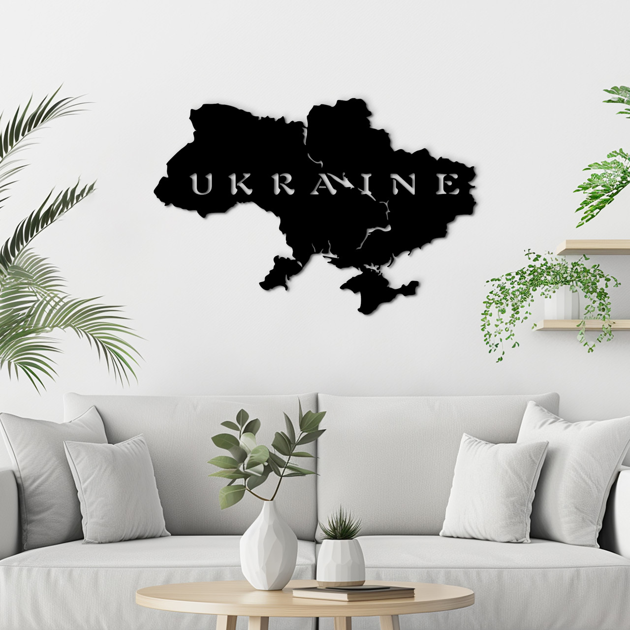 Настінний декор для дому картина лофт Карта України Ukraine 30x20 см Woodyard (16178--30x20)