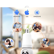 Камера відеоспостереження з лампочкою в патрон E27 Q26 3 Мп WiFi Камера з датчиком руху та нічною зйомкою, фото 3