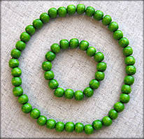 Набір дерев'яна яні бусі та браслет зеленого кольору