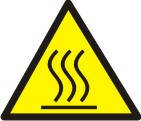 Знак "Обережно! Гаряча поверхня"