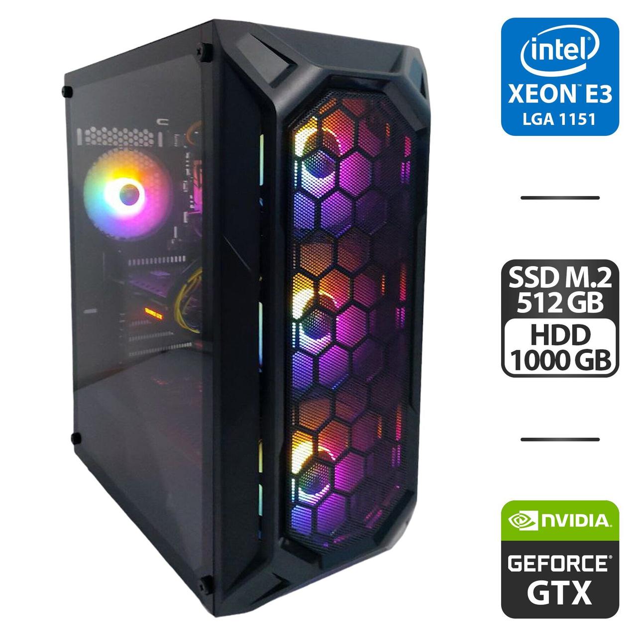 Ігровий ПК 1stPlayer FireBase X6 MT/ Xeon E3-1240 v6/ 32GB RAM/ 512GB SSD+1000GB HDD/ GTX 1070 8GB/ 600W