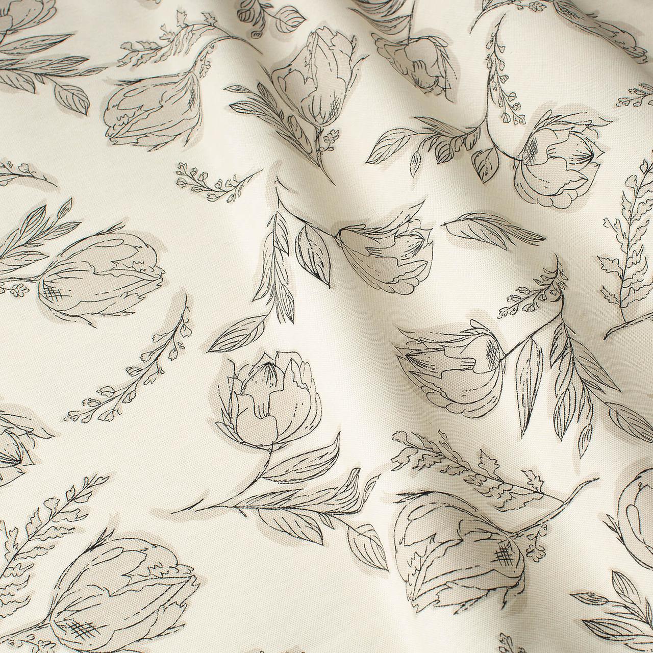 Коричневі квіти на білому фоні 3-88551v32, фото 1