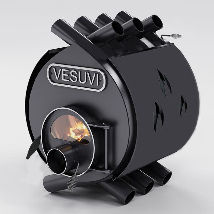 Піч булер'ян до 100 м³ тип 00 VESUVI 7 кВт (450 х 700 х 680 мм) класичний зі склом та захисним кожухом, фото 1