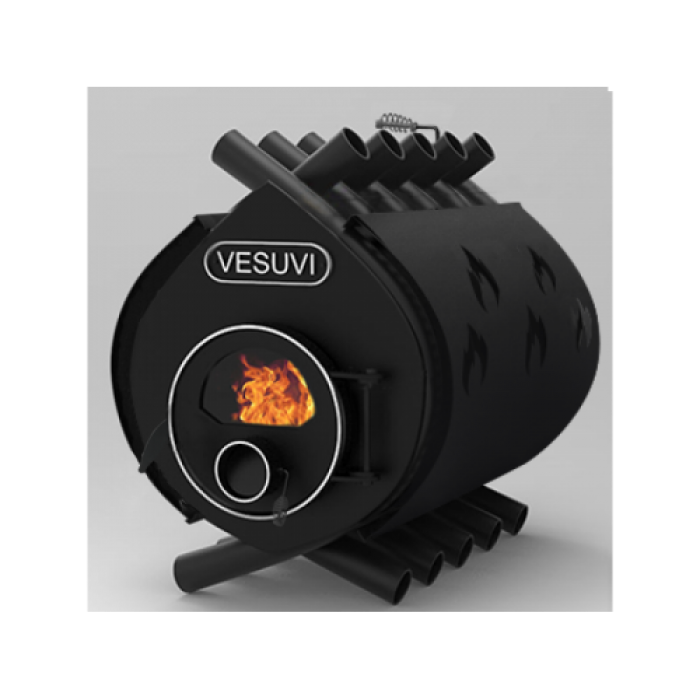 Піч булер'ян до 700 м³ тип 03 VESUVI 27 кВт (640 х 1150 х 885 мм) зі склом і захисним кожухом, фото 1