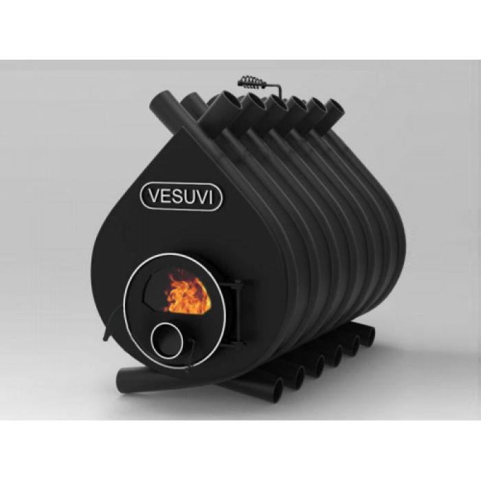 Піч булер'ян до 1000 м³ тип 04 VESUVI 35 кВт (725 х 960 х 1350 мм) класичний зі склом, фото 1