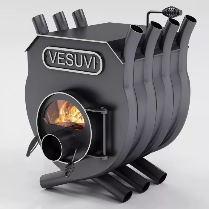 Піч булер'ян до 250 м³ тип 01 VESUVI 12 кВт (560 х 810 х 810 мм) з варильною поверхнею та склом, фото 1